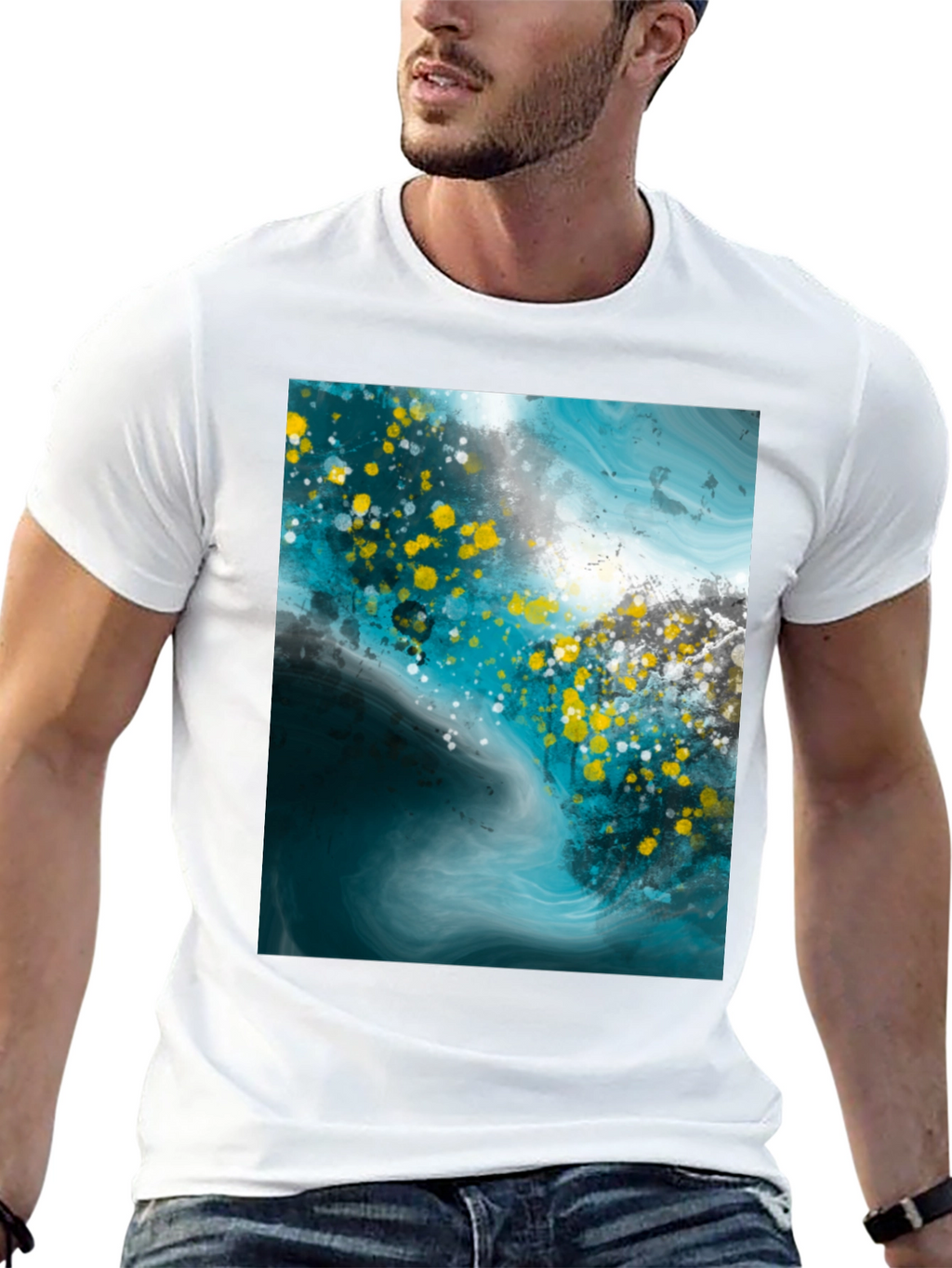 Abstract Art Graphic Print Black T-Shirt