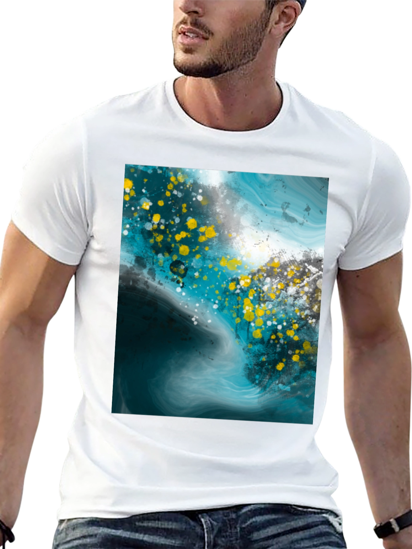 Abstract Art Graphic Print Black T-Shirt