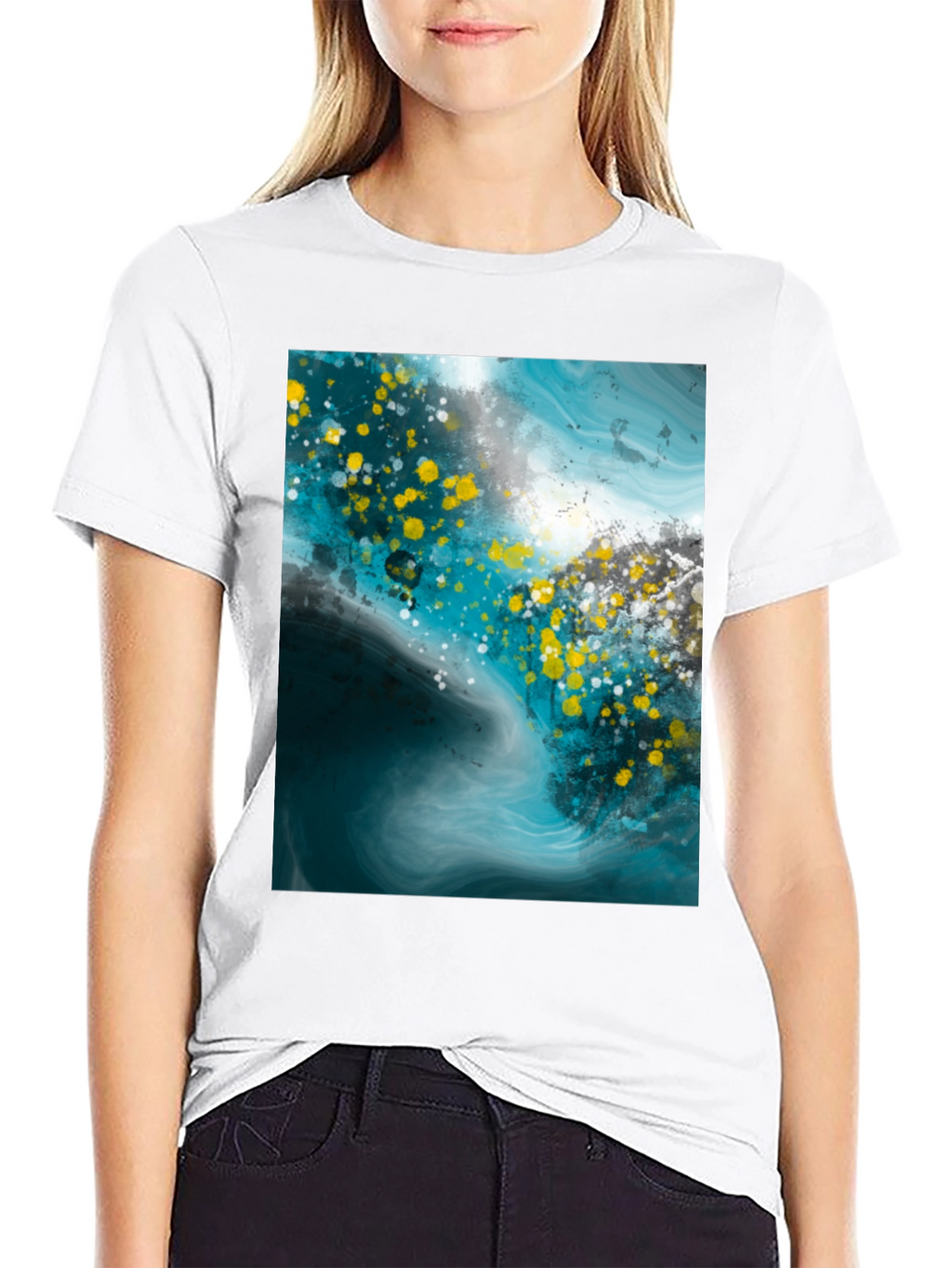 Abstract Art Graphic Print Black T-Shirt