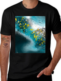 Abstract Art Graphic Print Black T-Shirt