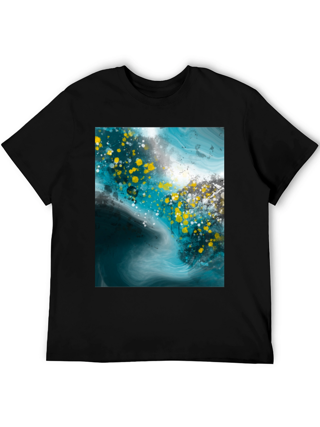Abstract Art Graphic Print Black T-Shirt