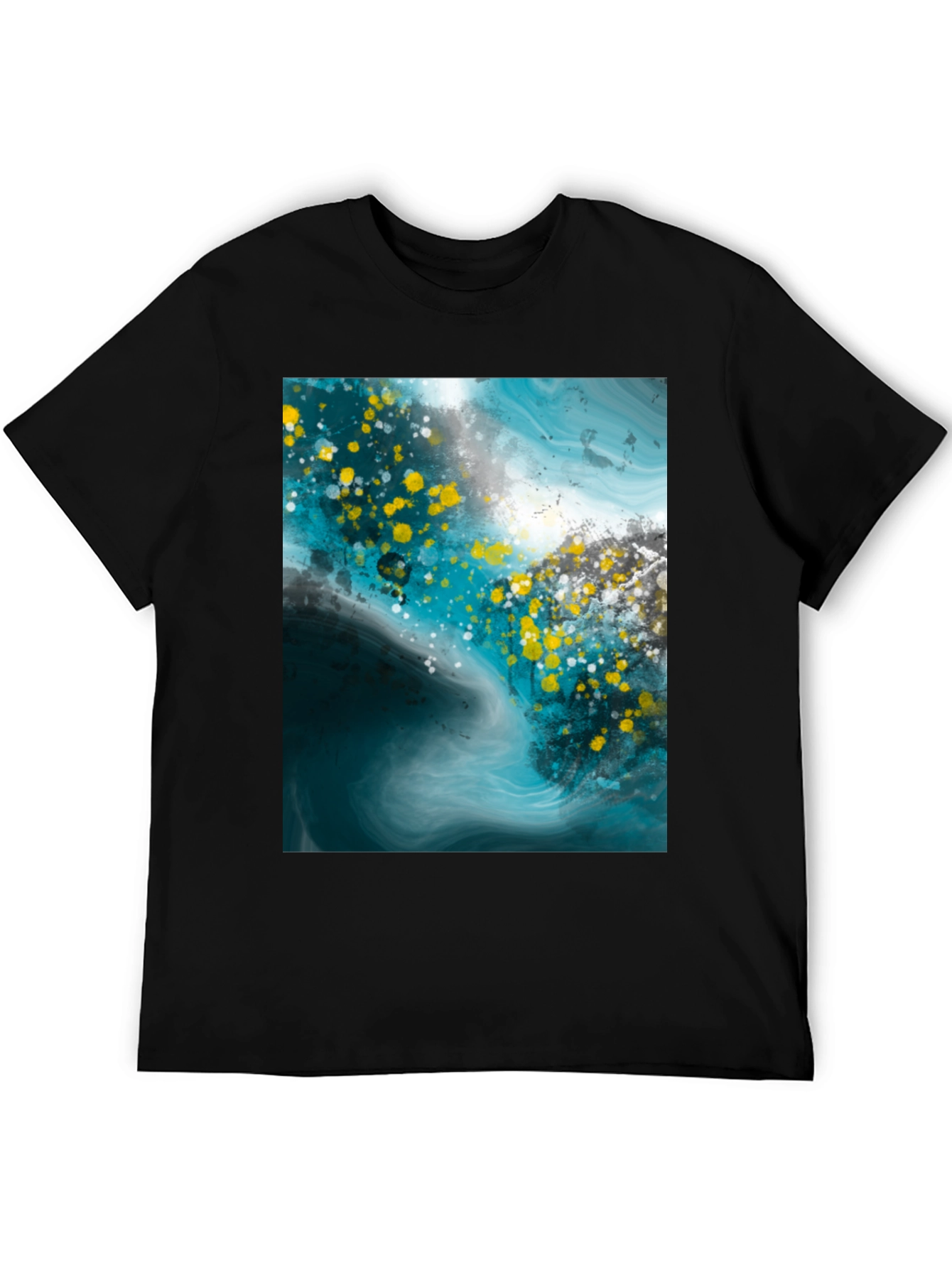 Abstract Art Graphic Print Black T-Shirt