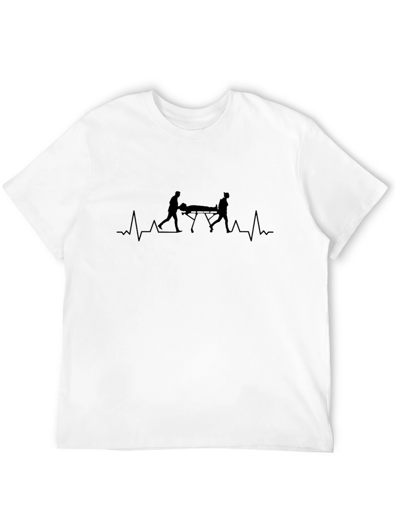 Emergency Stretcher Heartbeat T-Shirt - Black