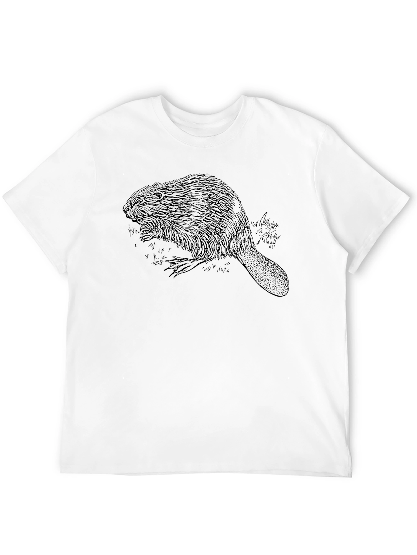 Beaver Graphic Print Black T-Shirt