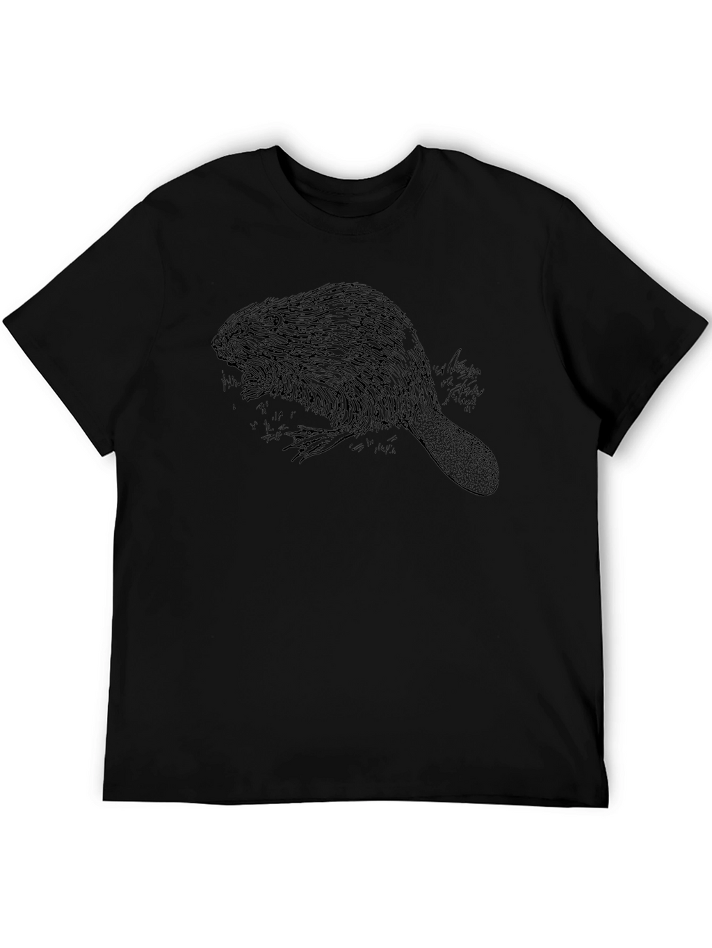 Beaver Graphic Print Black T-Shirt