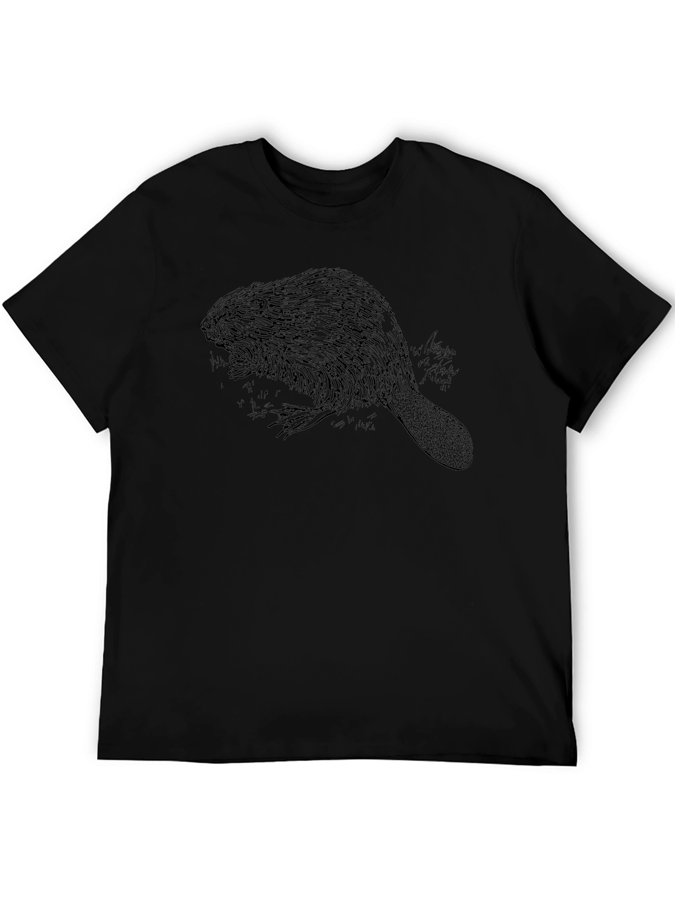 Beaver Graphic Print Black T-Shirt