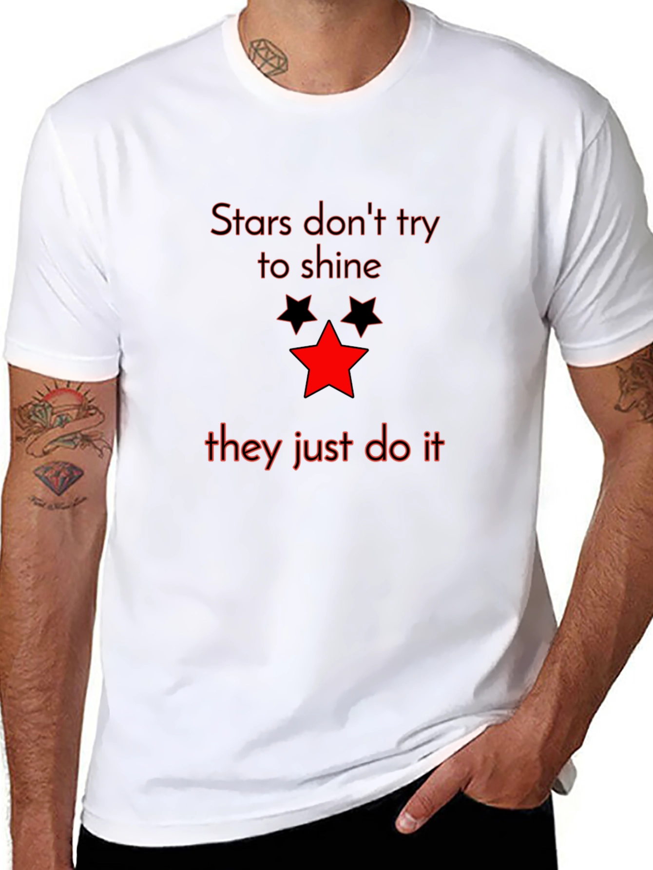 Stars Graphic Tee - Mens Black T-Shirt