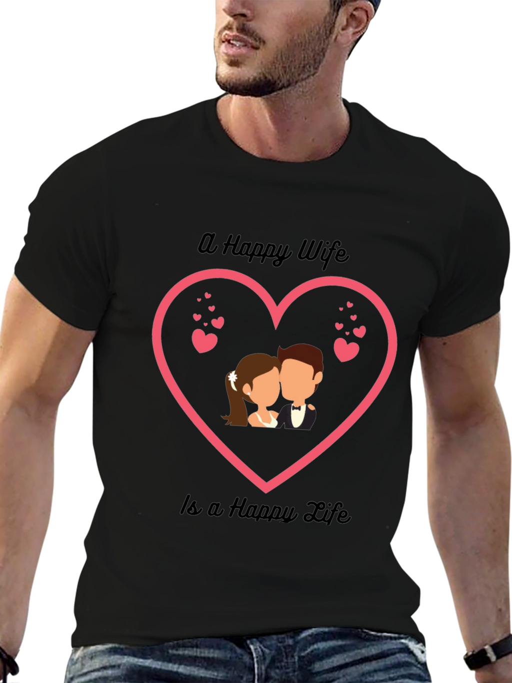 Happy Wife Happy Life T-Shirt - Romantic Couple Tee