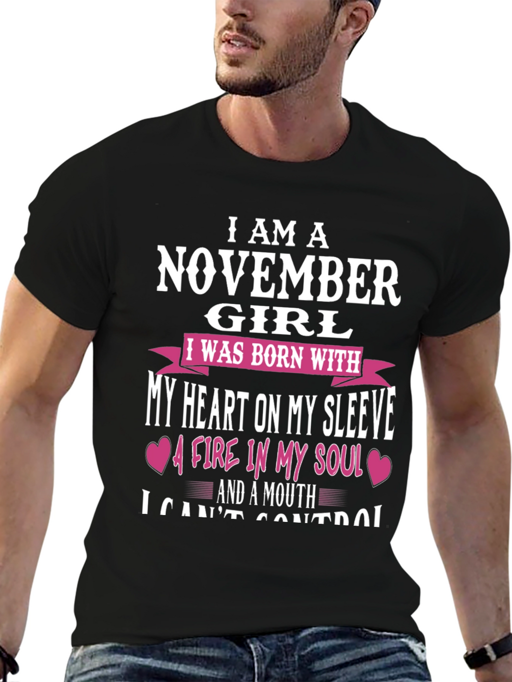 November Girl T-Shirt: Heart on Sleeve