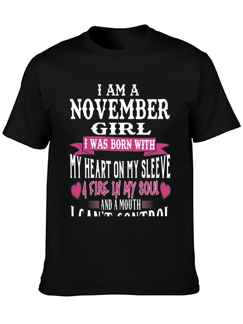 November Girl T-Shirt: Heart on Sleeve
