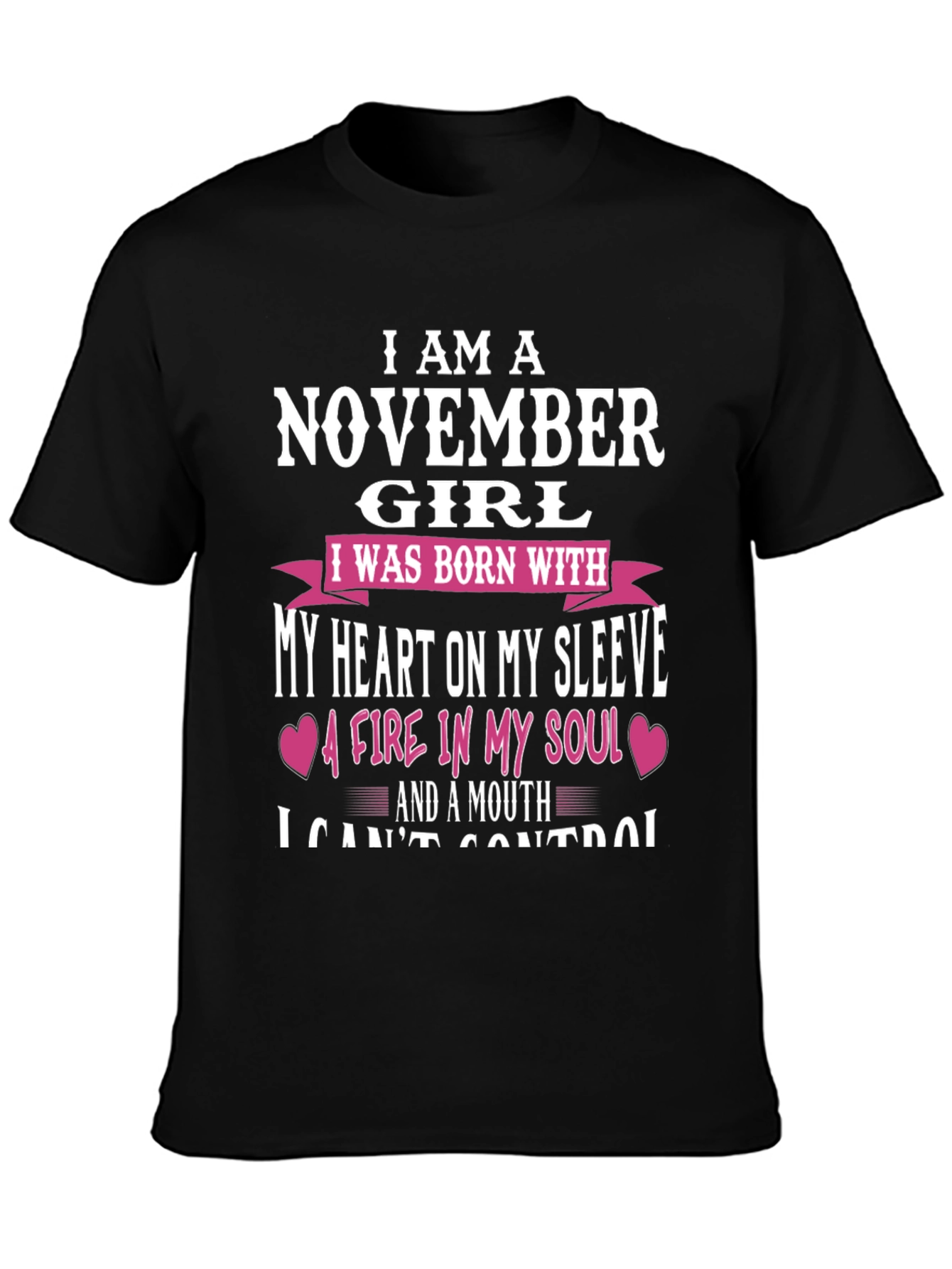November Girl T-Shirt: Heart on Sleeve