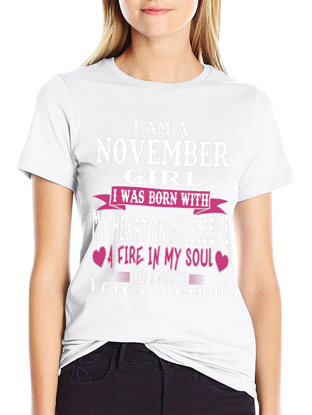 November Girl T-Shirt: Heart on Sleeve