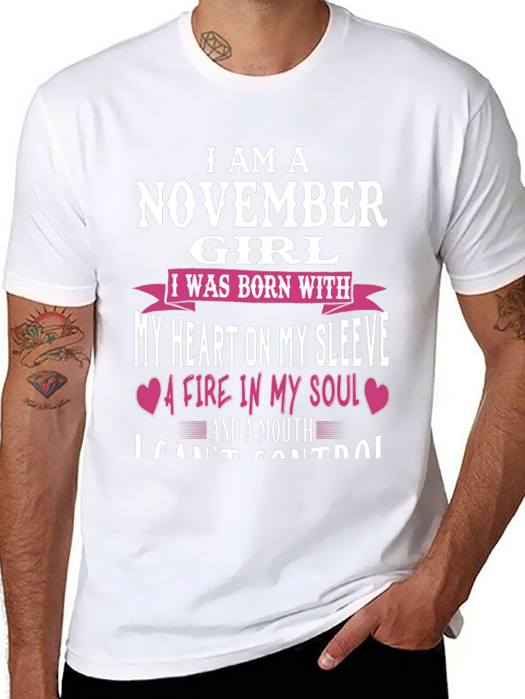 November Girl T-Shirt: Heart on Sleeve