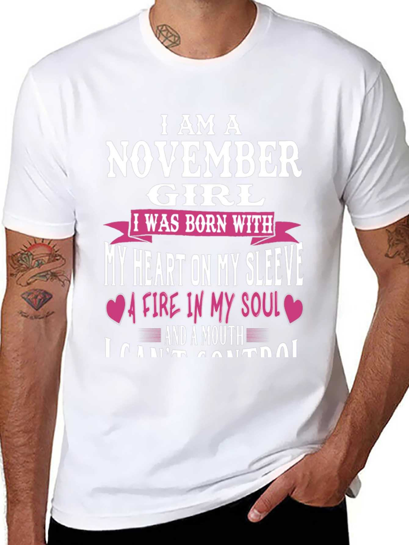 November Girl T-Shirt: Heart on Sleeve