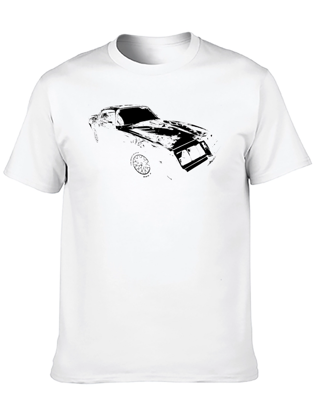 Mens Black Car Graphic Tee