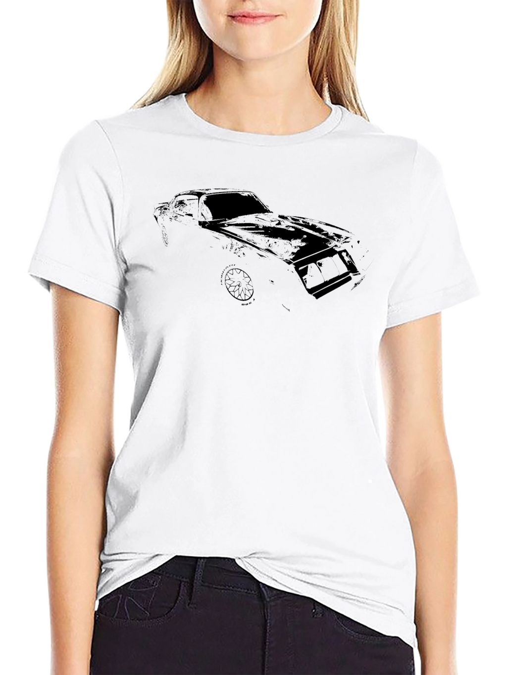 Mens Black Car Graphic Tee