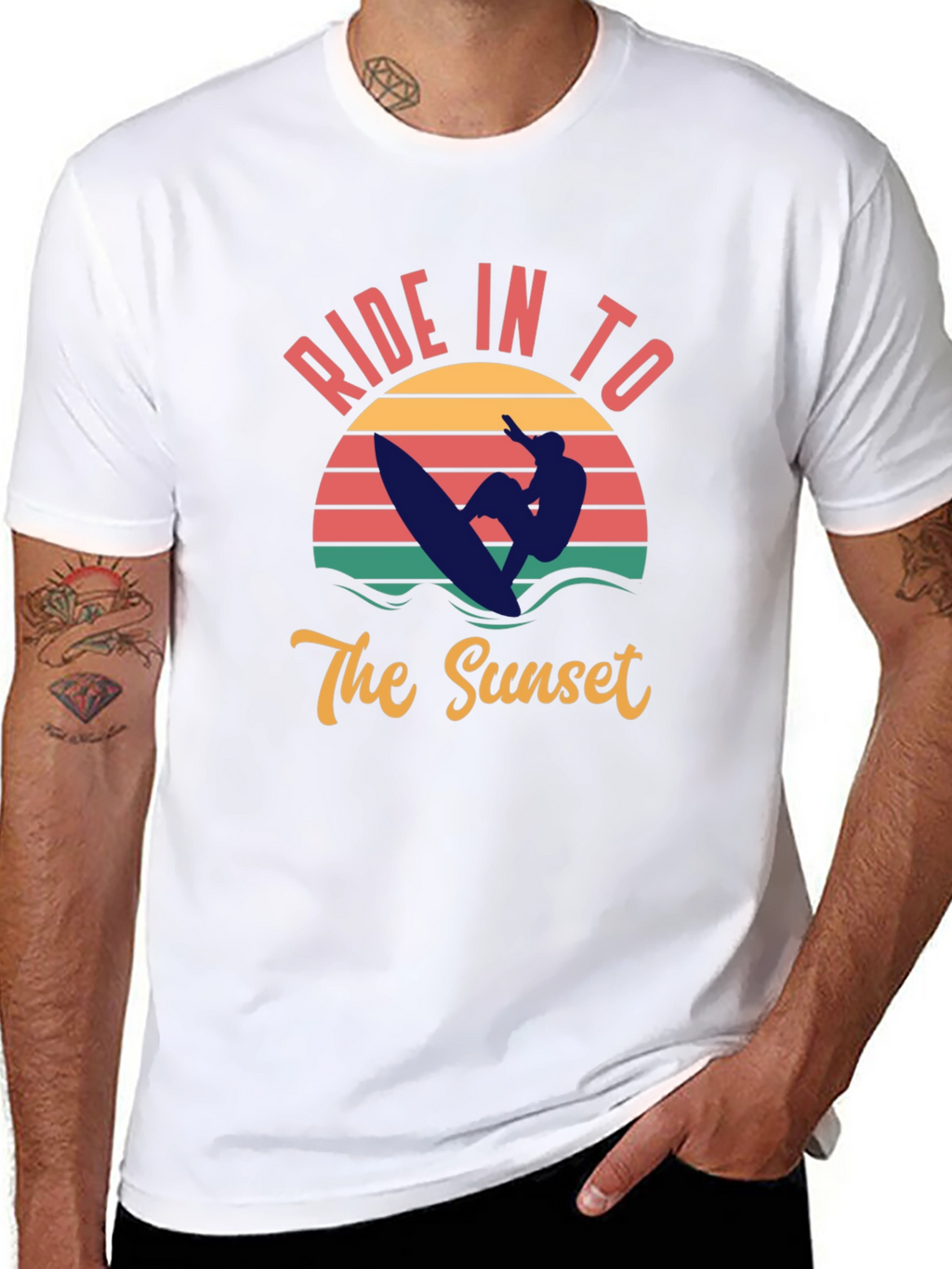 Sunset Ride T-Shirt - Surfer Graphic Tee