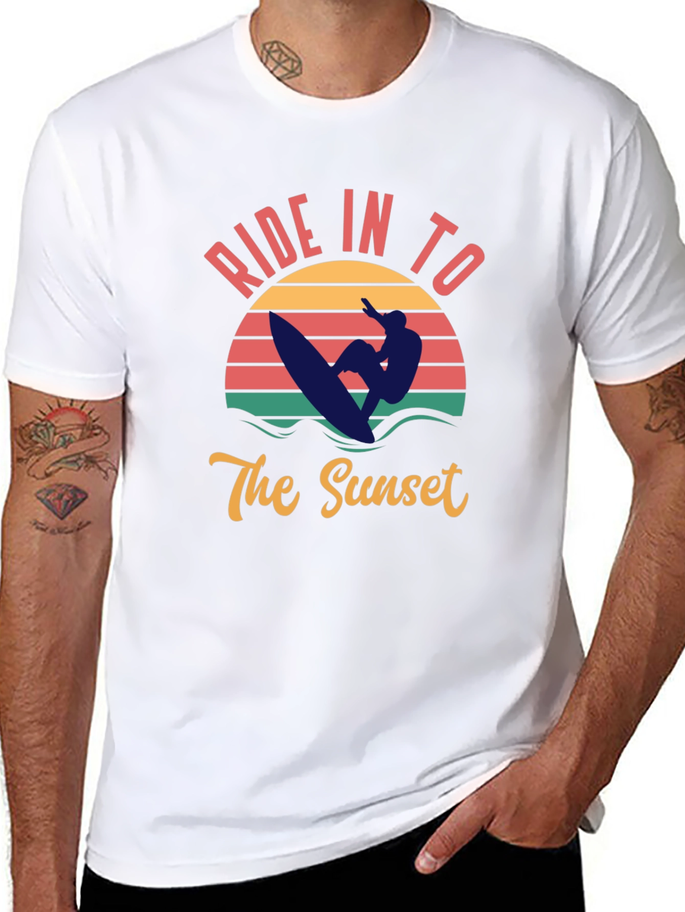 Sunset Ride T-Shirt - Surfer Graphic Tee