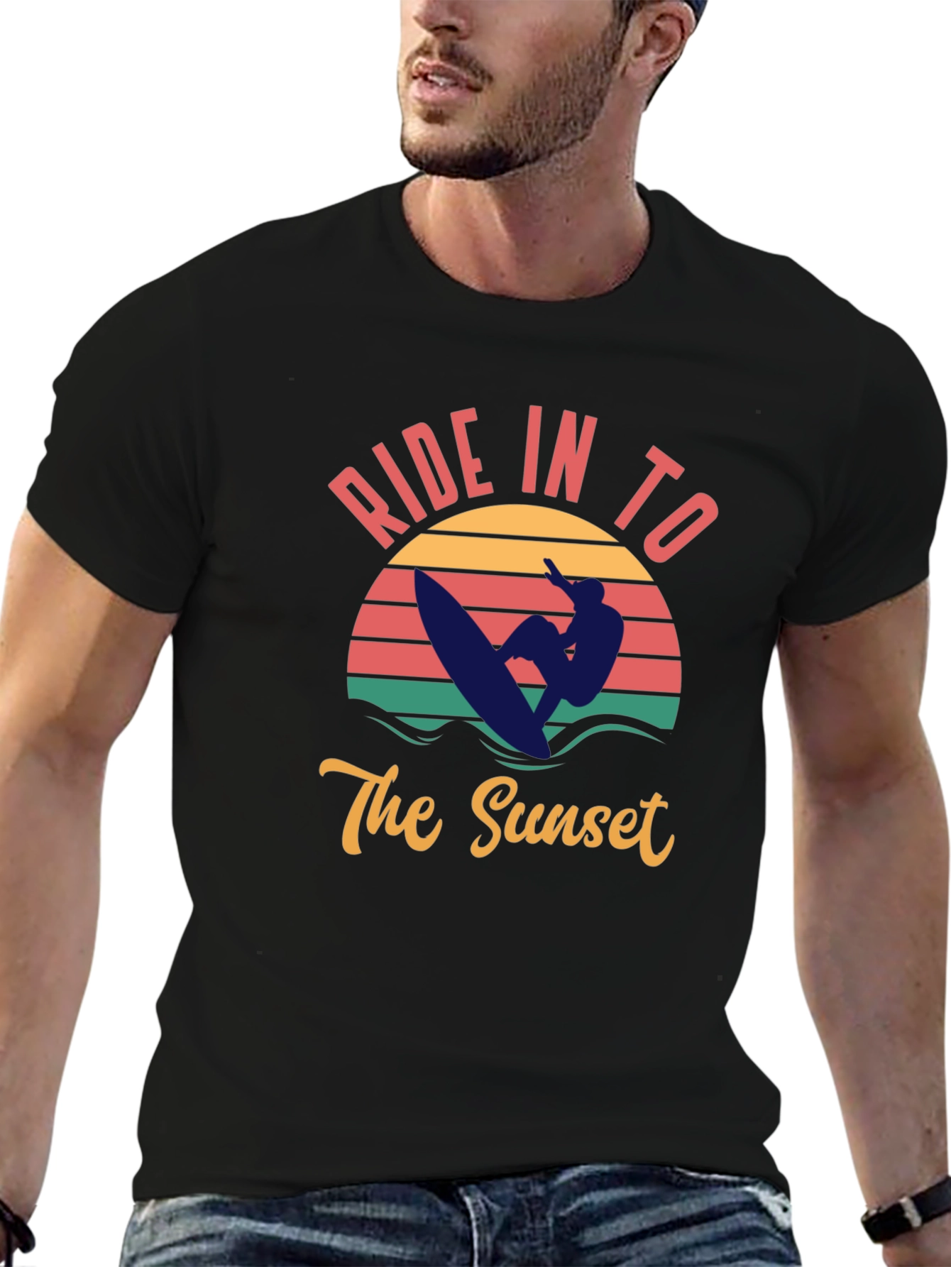 Sunset Ride T-Shirt - Surfer Graphic Tee
