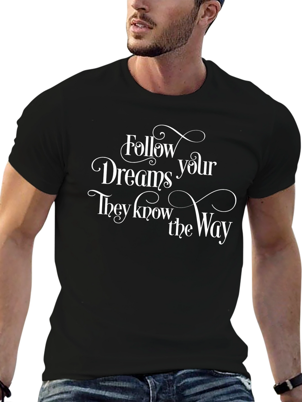 Follow Your Dreams Graphic Tee - Black T-Shirt