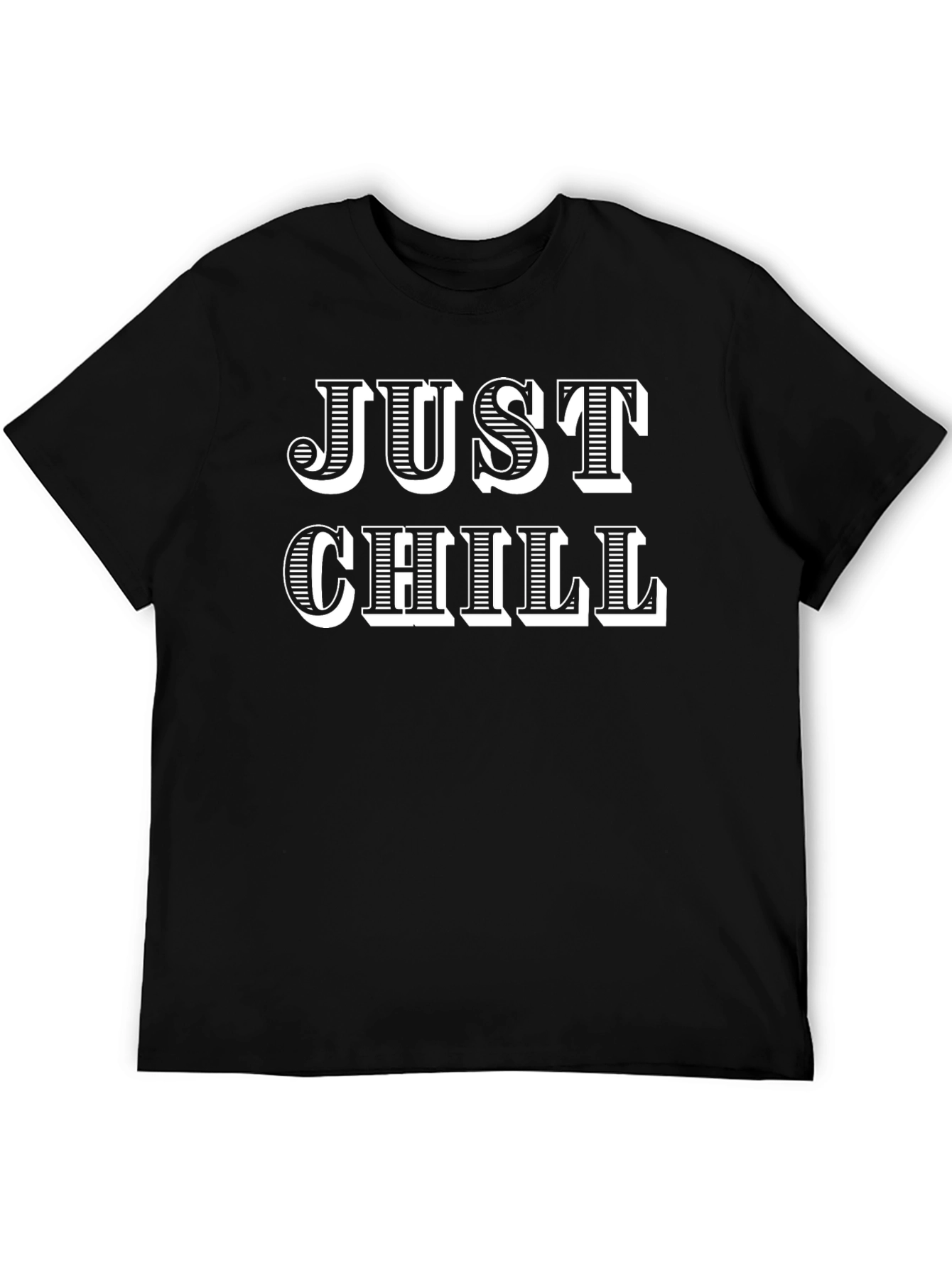 Just Chill Graphic Tee - Relaxed Fit Black T-Shirt