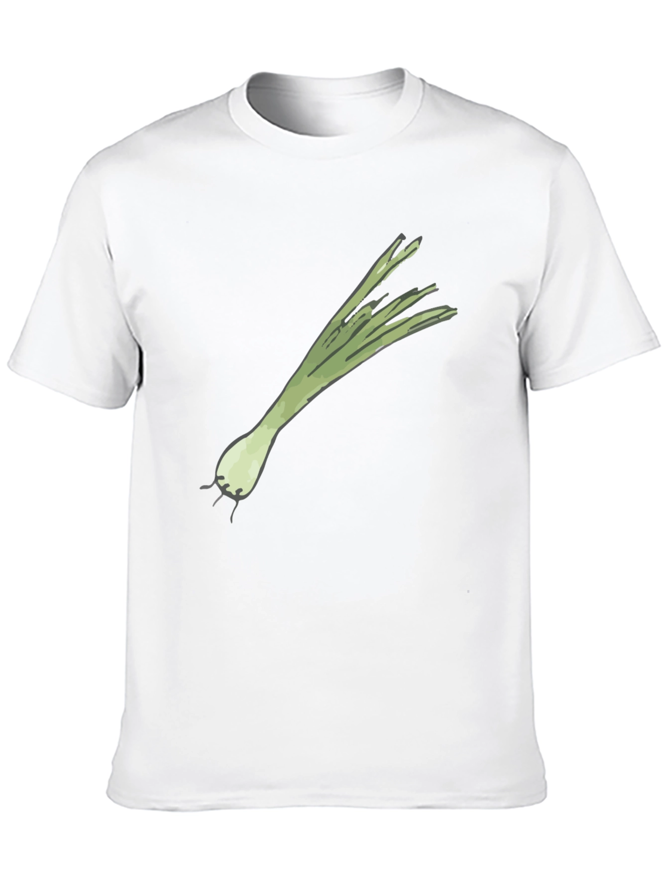 Leek Graphic Tee - Black Cotton Casual T-Shirt