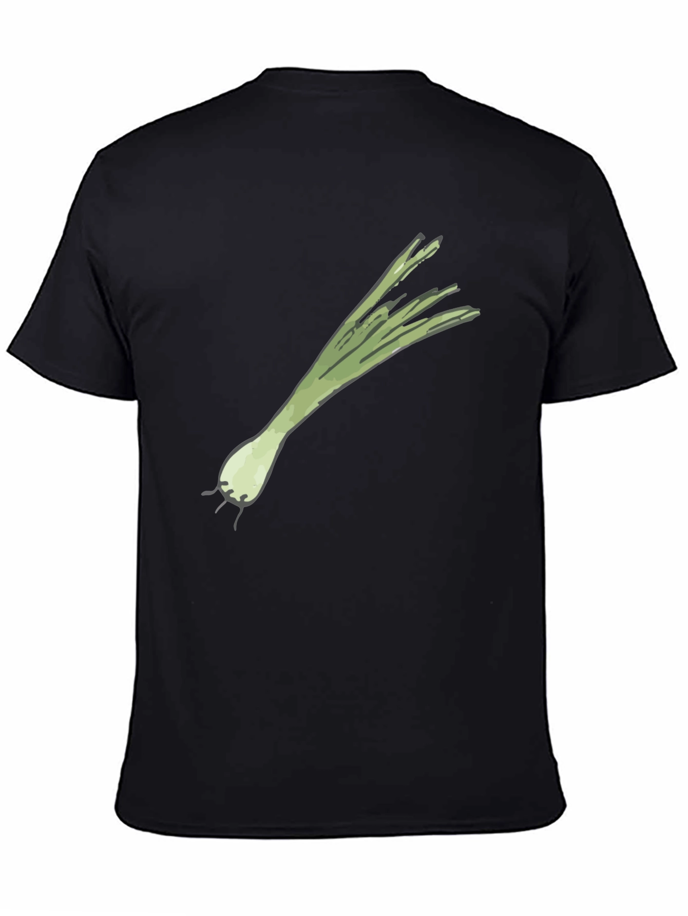 Leek Graphic Tee - Black Cotton Casual T-Shirt
