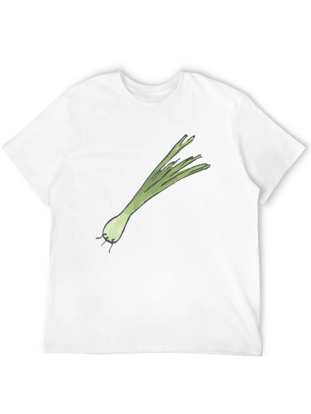 Leek Graphic Tee - Black Cotton Casual T-Shirt