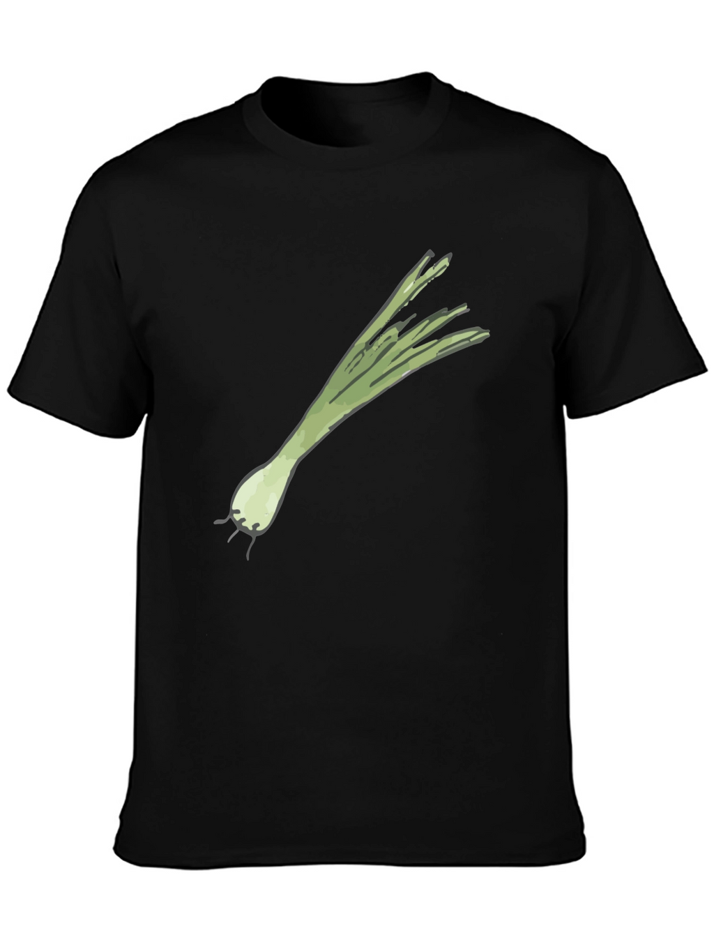 Leek Graphic Tee - Black Cotton Casual T-Shirt