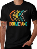 Boomerang Patterned Graphic Tee - Black
