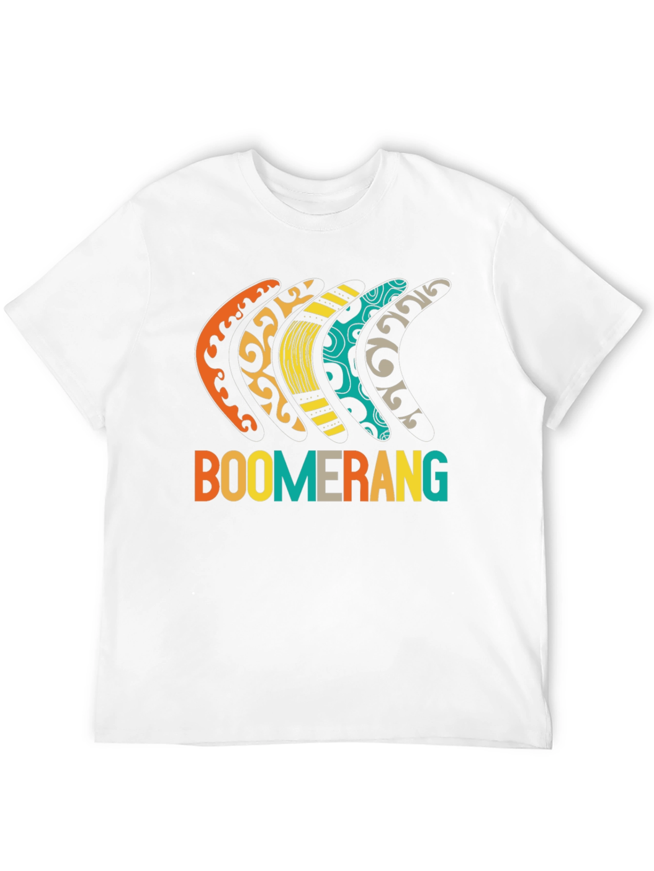 Boomerang Patterned Graphic Tee - Black