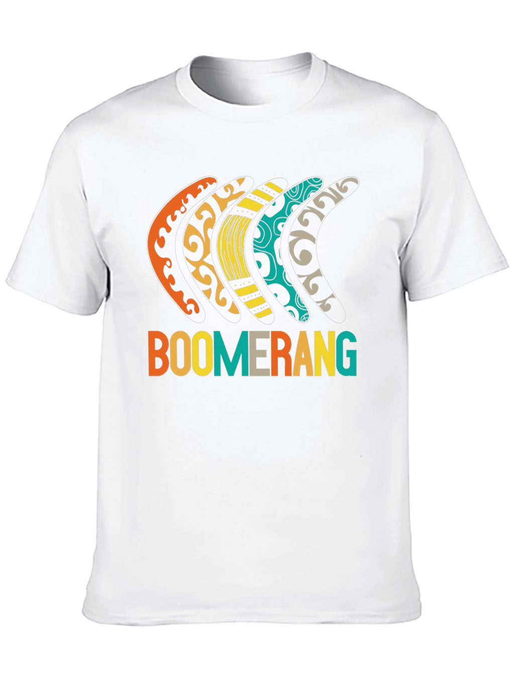 Boomerang Patterned Graphic Tee - Black