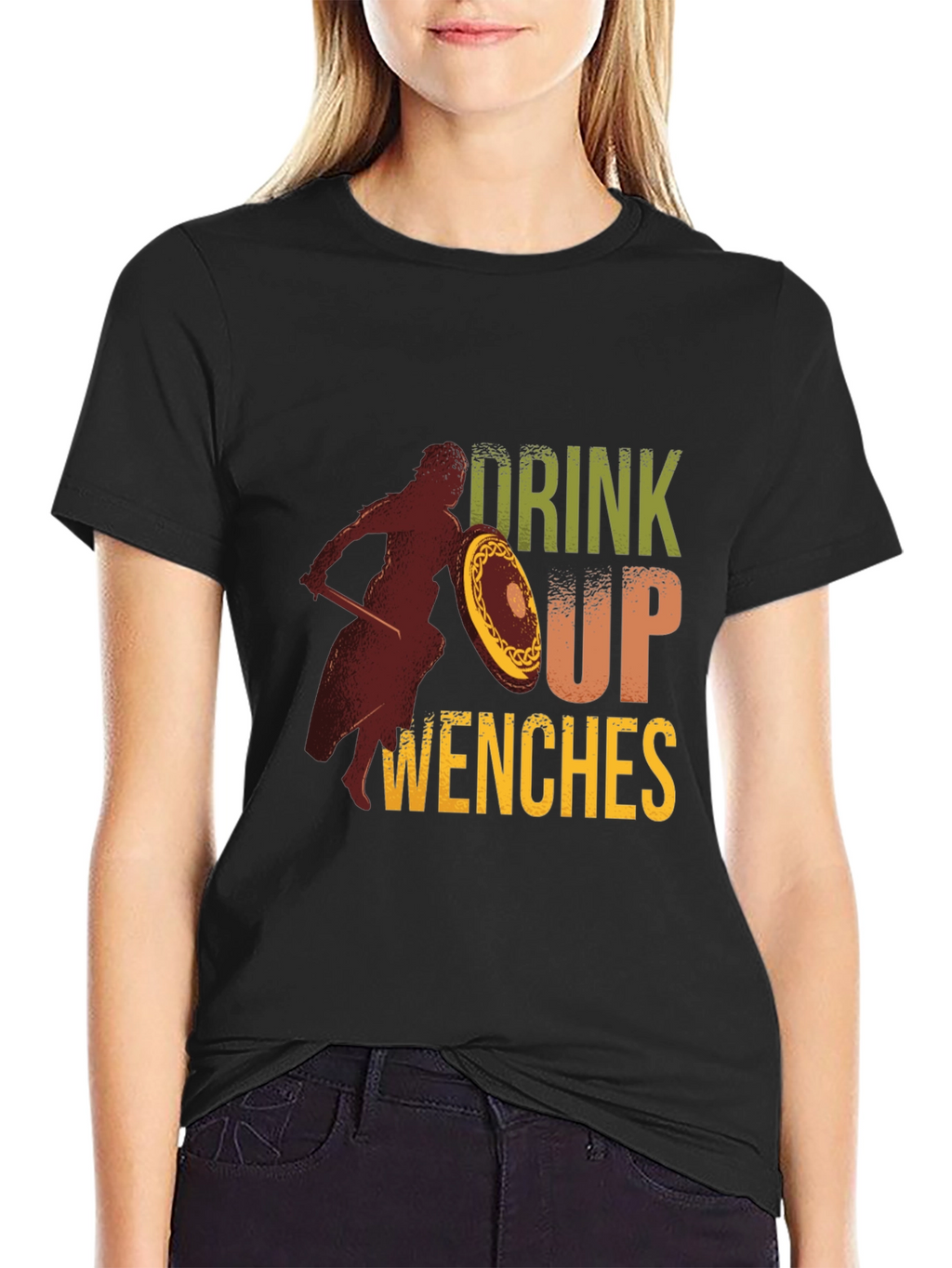 Drink Up Wenches T-Shirt - Black Graphic Tee