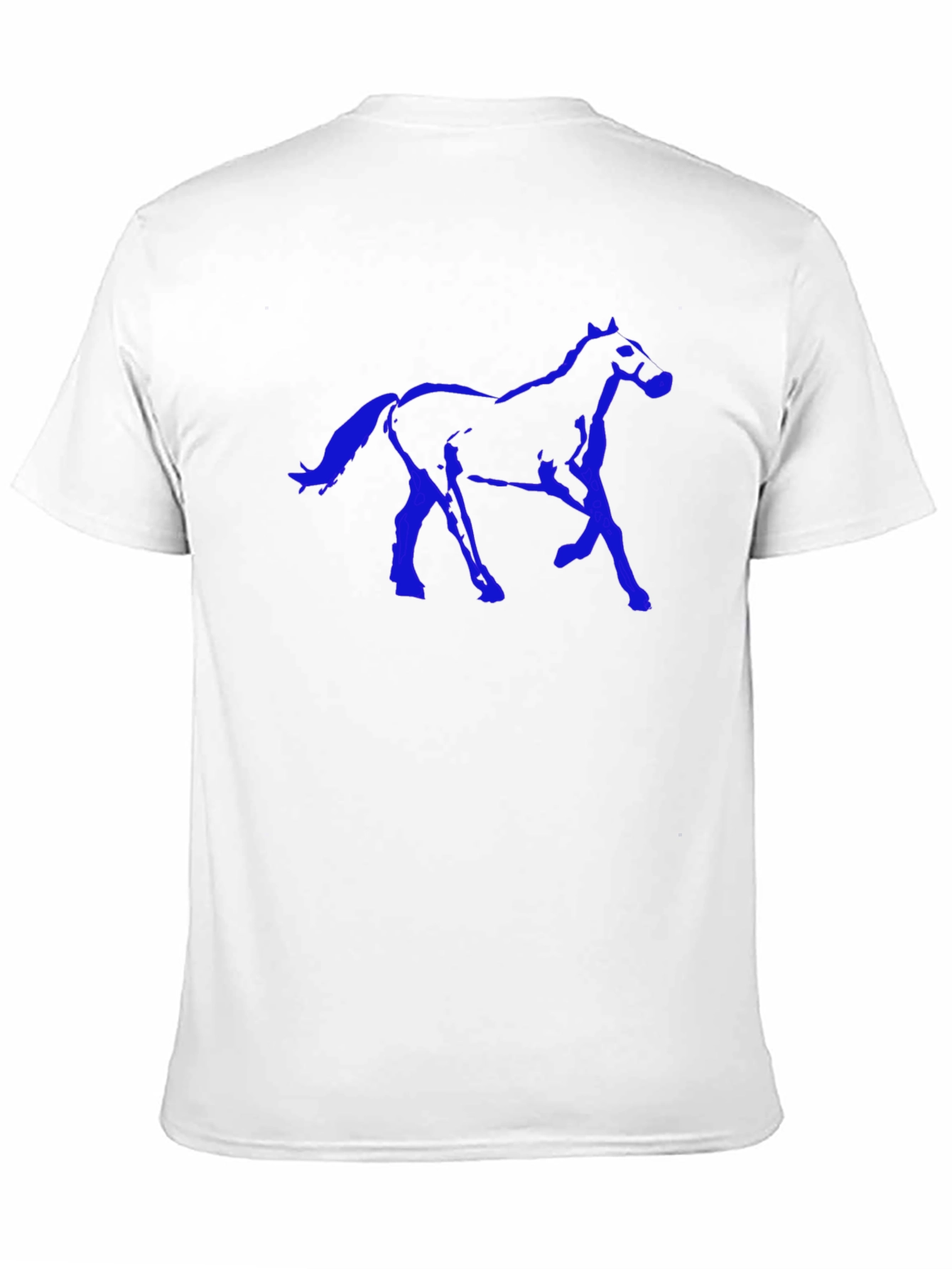 Black T-Shirt with Blue Horse Graphic
