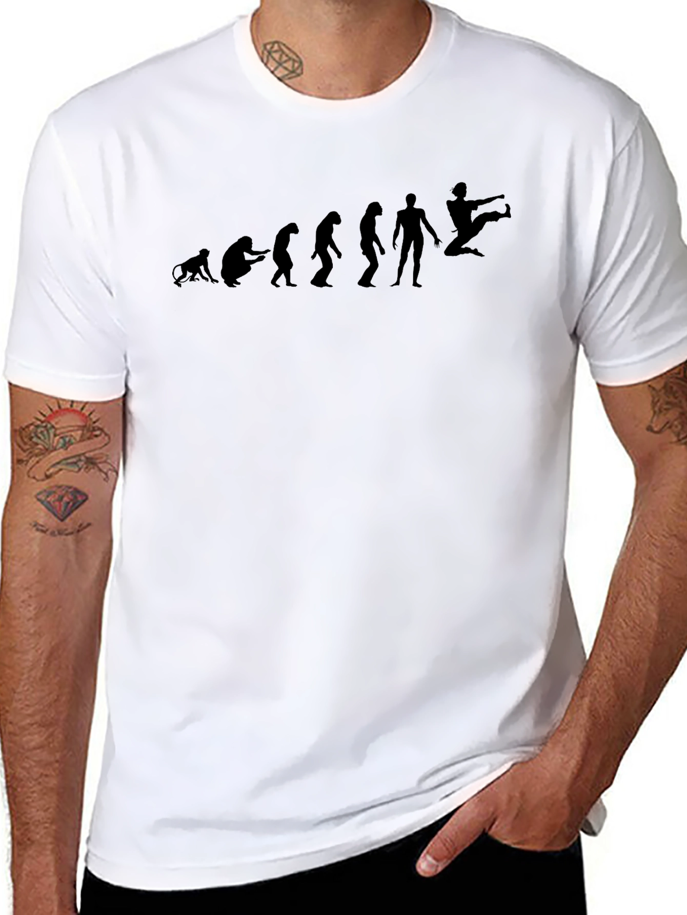 Evolution of Kick T-Shirt - Black Martial Arts