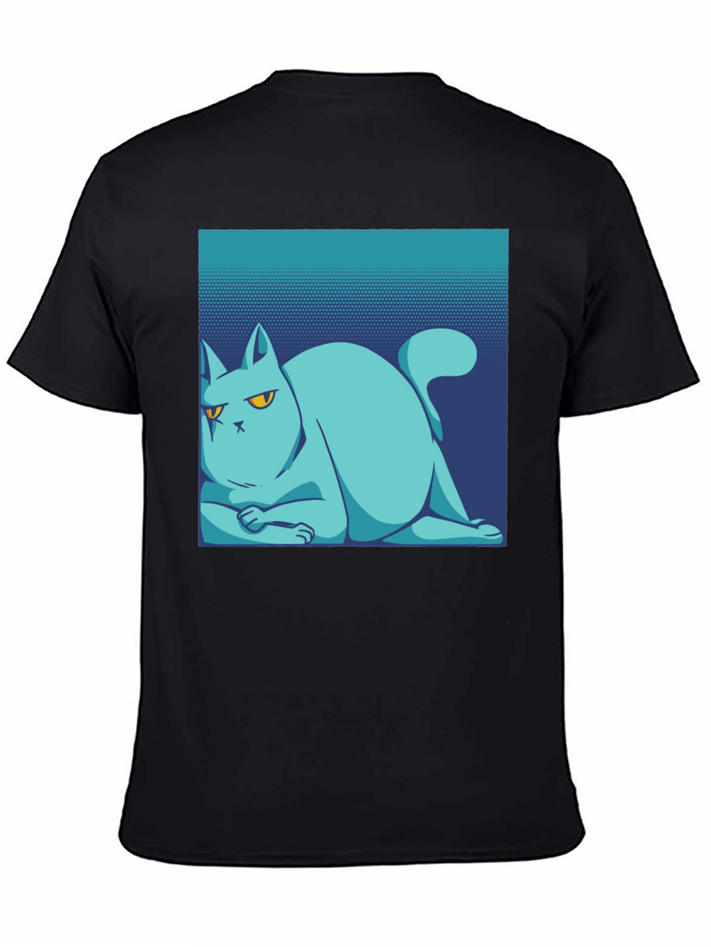 Cool Cat Tee: Black Cotton T-Shirt with Unique Graphic