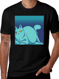 Cool Cat Tee: Black Cotton T-Shirt with Unique Graphic