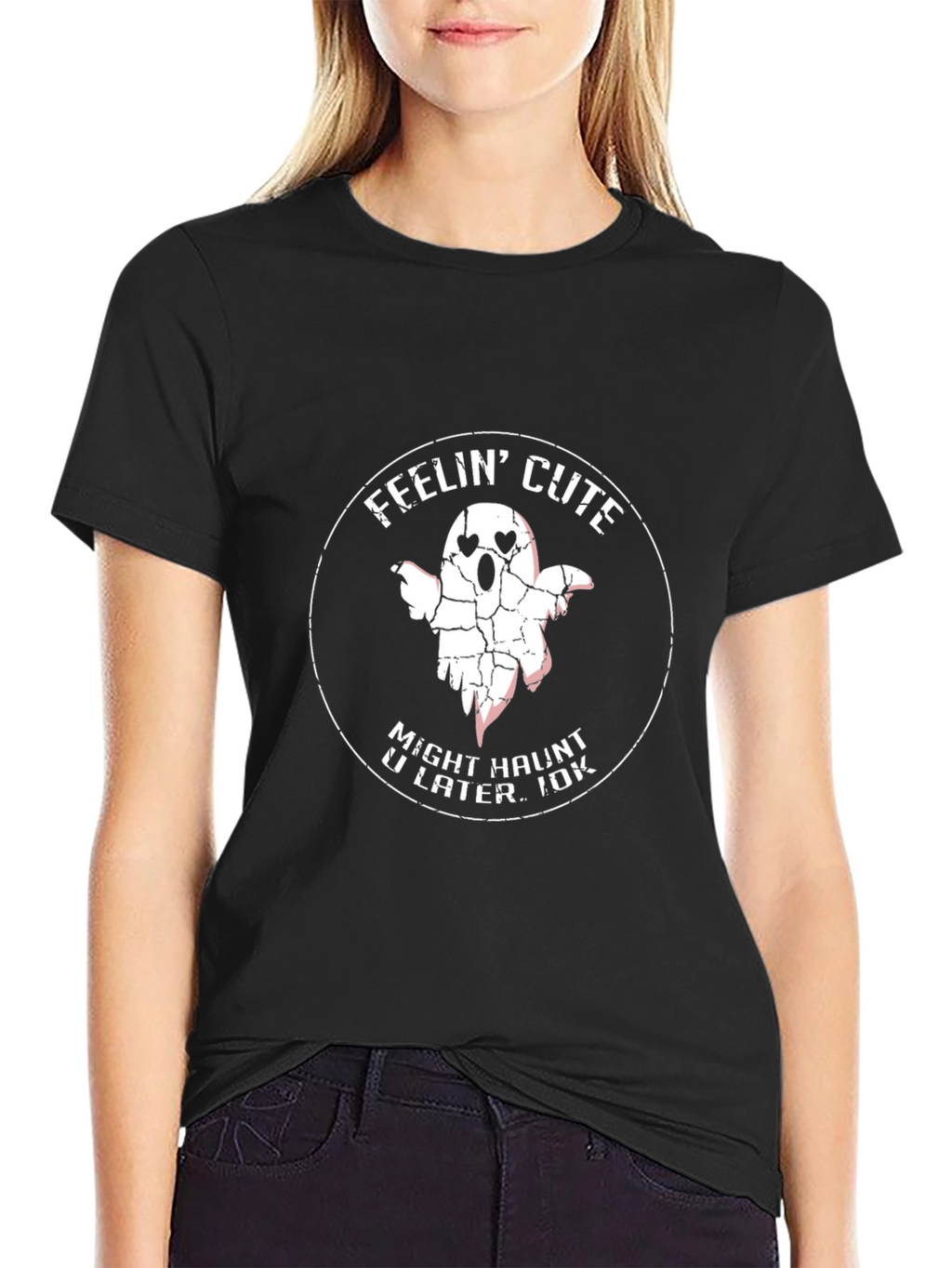 Feelin Cute Ghost Graphic T-Shirt