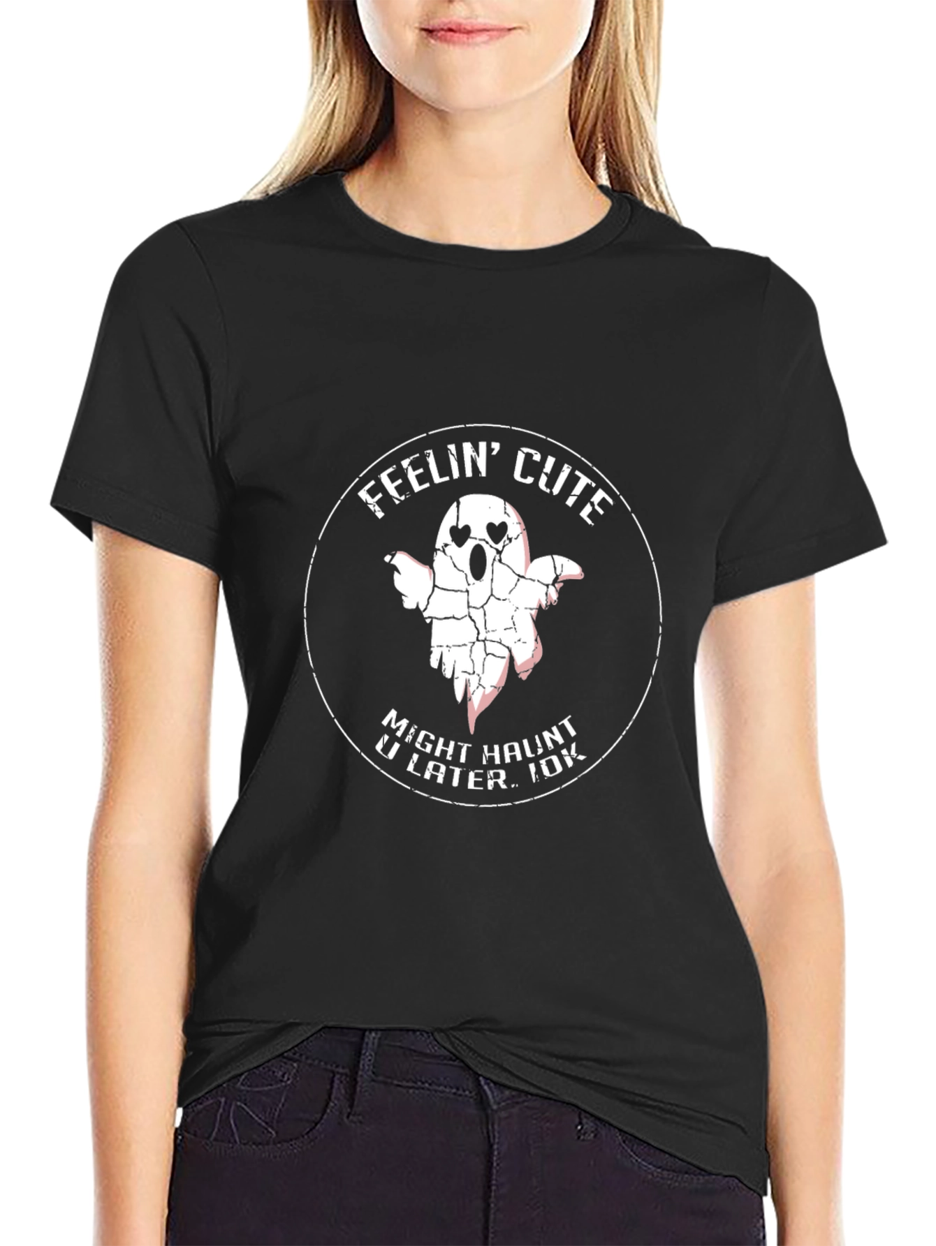 Feelin Cute Ghost Graphic T-Shirt