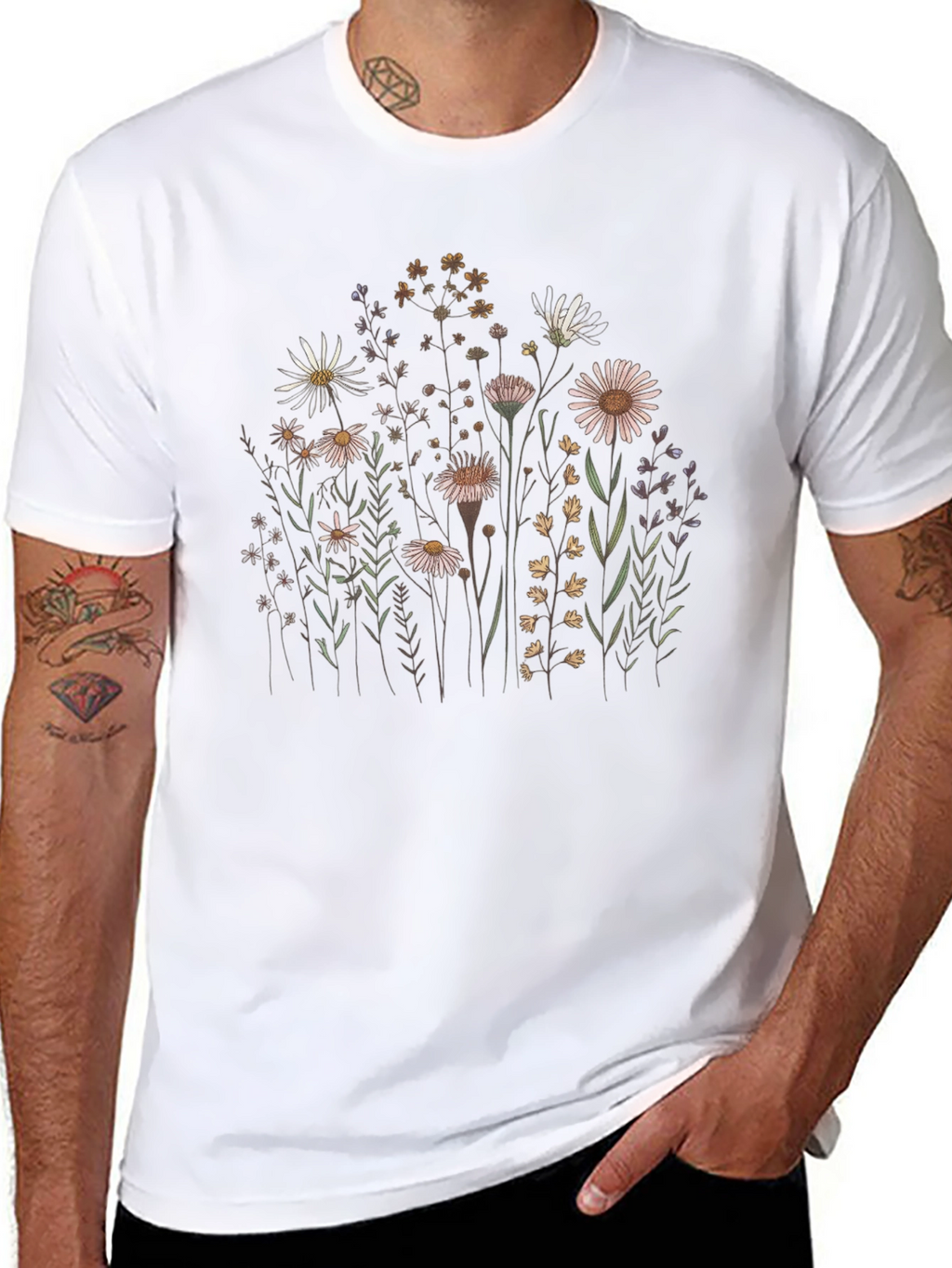 Wildflower Graphic Tee - Nature Inspired Unisex T-Shirt