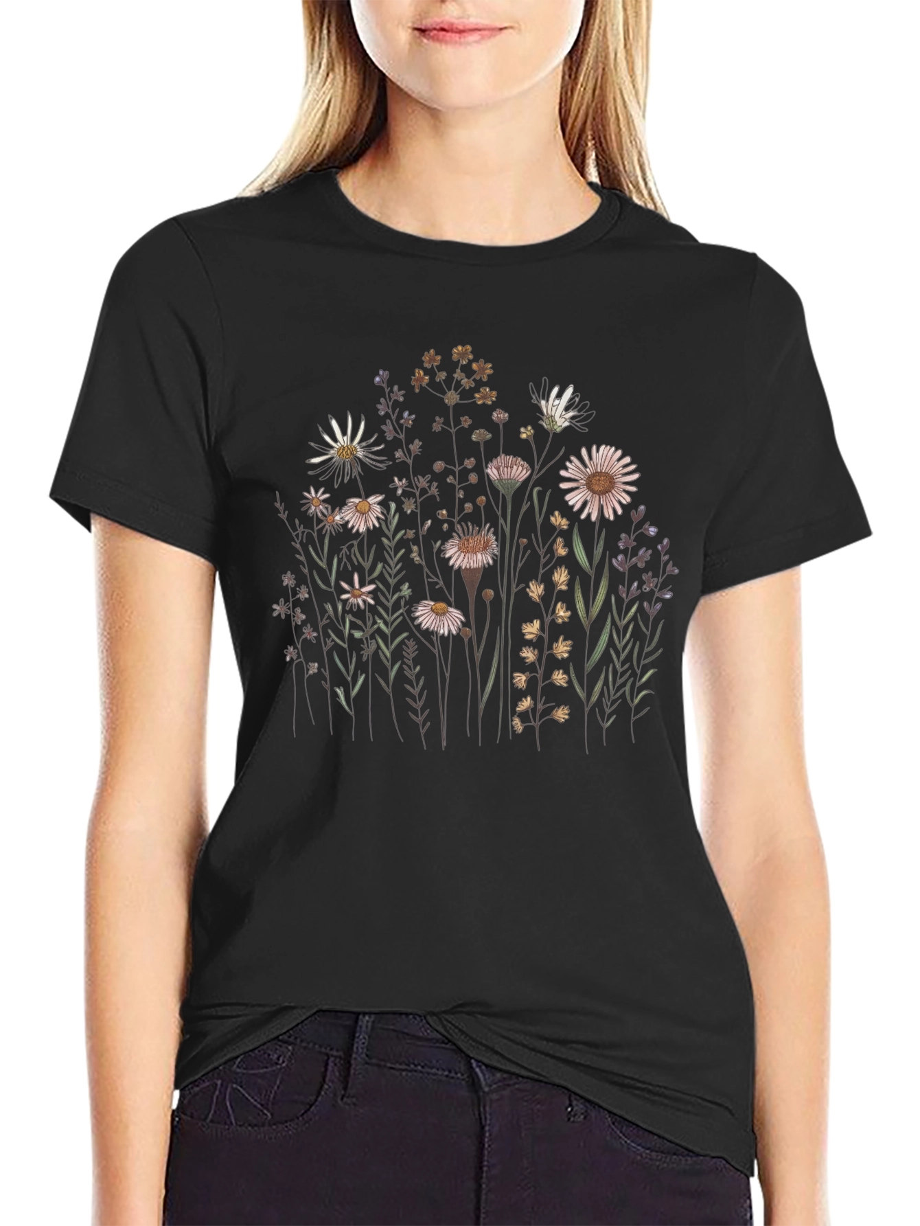 Wildflower Graphic Tee - Nature Inspired Unisex T-Shirt