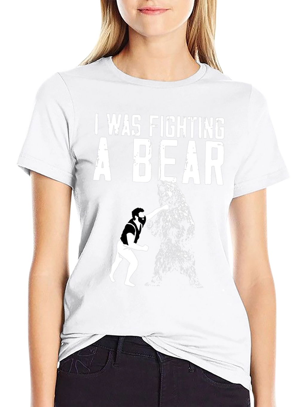 Fighting a Bear Graphic T-Shirt