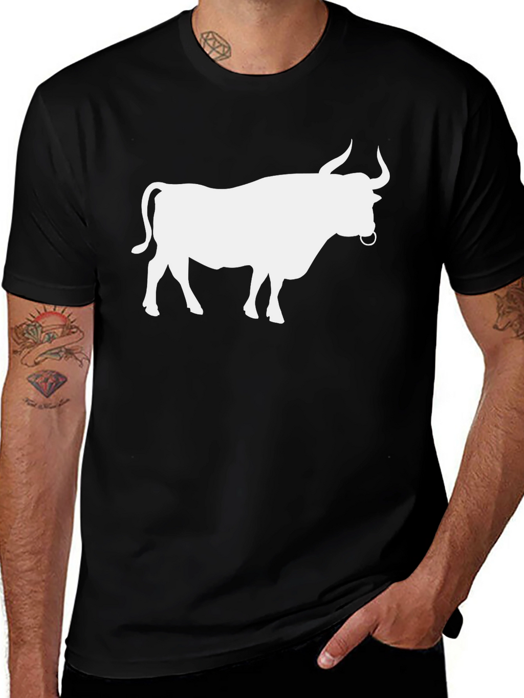 Bull Graphic Tee - Cool Animal Design