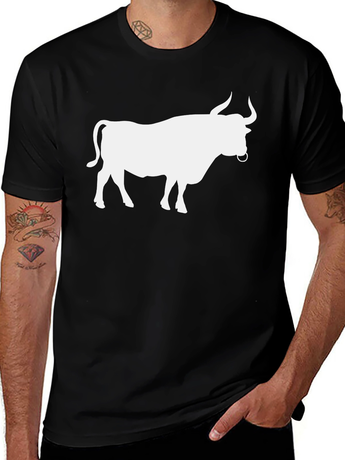 Bull Graphic Tee - Cool Animal Design