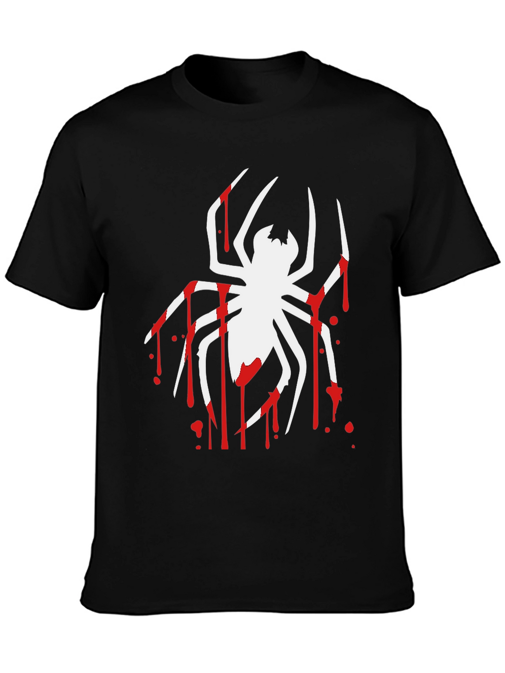 Spider Drip Graphic Tee - Bold Black Cotton T-Shirt