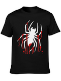 Spider Drip Graphic Tee - Bold Black Cotton T-Shirt