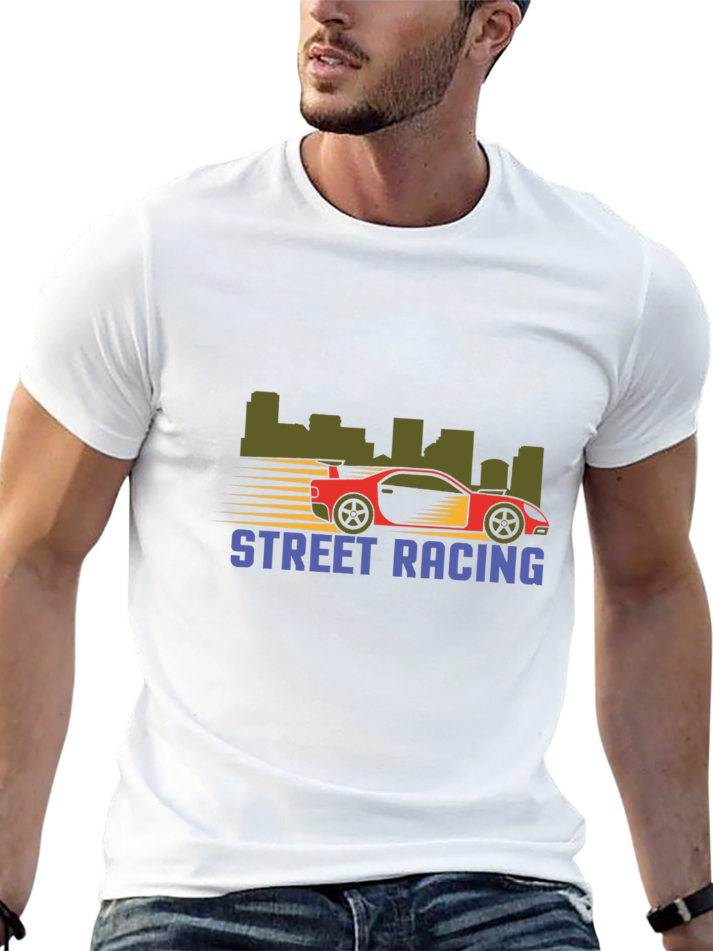 Street Racing Graphic T-Shirt - Black
