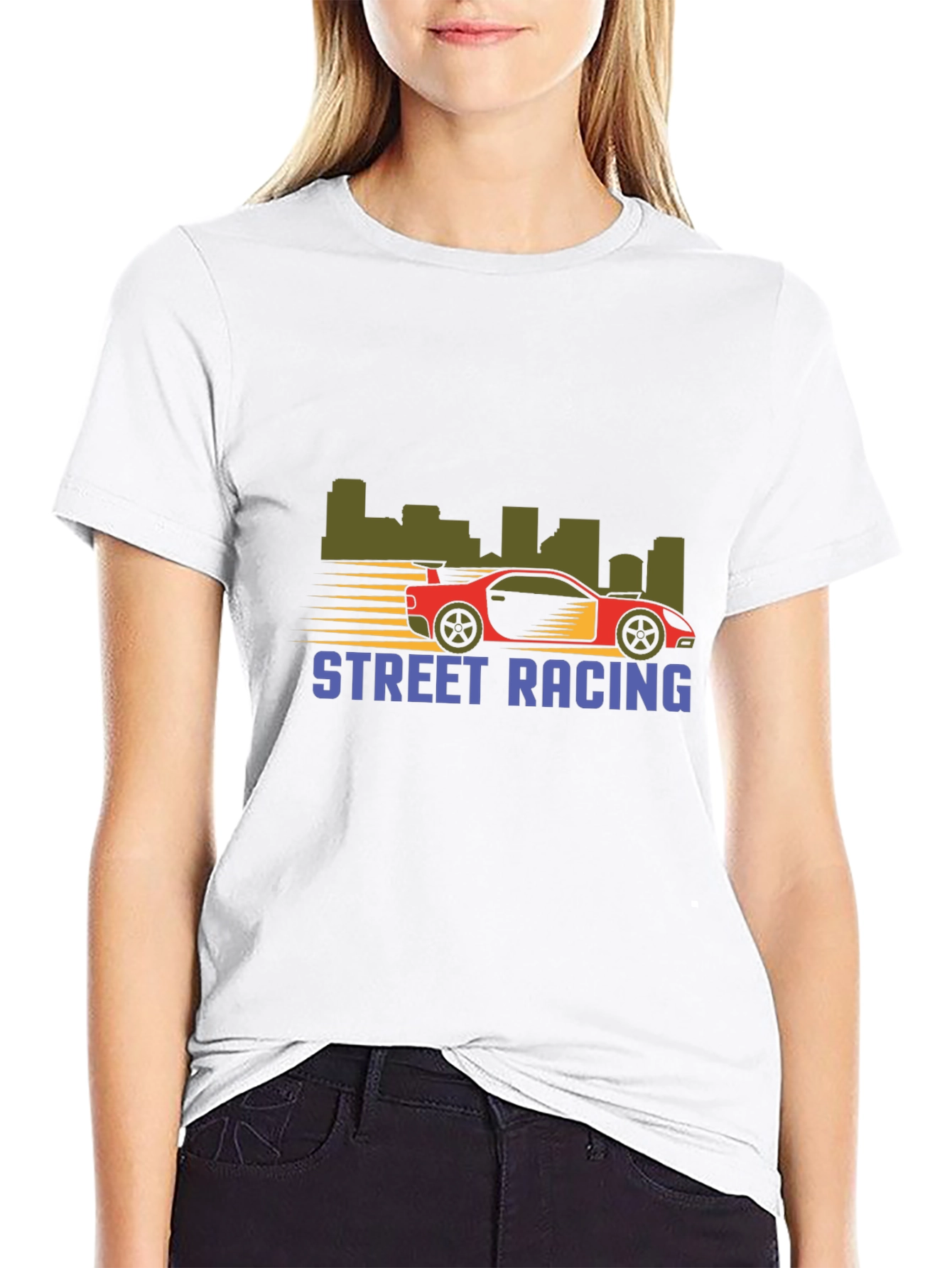 Street Racing Graphic T-Shirt - Black