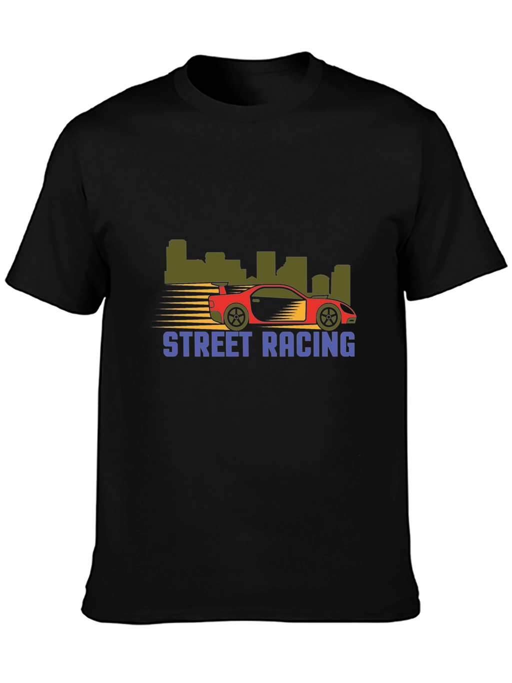 Street Racing Graphic T-Shirt - Black