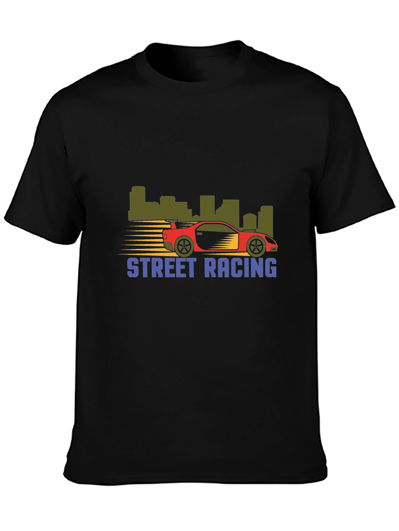 Street Racing Graphic T-Shirt - Black